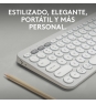 Logitech Pebble Keys 2 K380s teclado RF Wireless + Bluetooth QWERTY Español Blanco