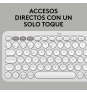 Logitech Pebble Keys 2 K380s teclado RF Wireless + Bluetooth QWERTY Español Blanco