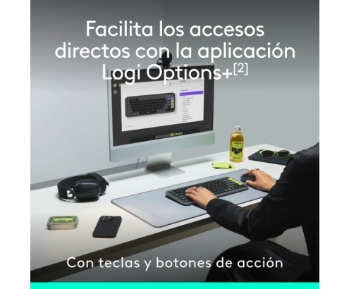 Logitech POP ICON COMBO, combinación de teclado y ratón Bluetooth, escritura cómoda, teclas y botones programables, clics discretos, Easy-Switch ha