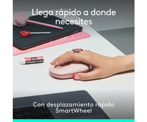 Logitech POP ICON COMBO, combinación de teclado y ratón Bluetooth, escritura cómoda, teclas y botones programables, clics discretos, Easy-Switch ha