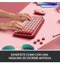 Logitech POP Keys Wireless Mechanical Keyboard With Emoji Keys teclado RF Wireless + Bluetooth QWERTY Español Borgoña, Rosa, Rosa
