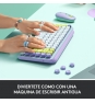 Logitech POP Keys Wireless Mechanical Keyboard With Emoji Keys teclado RF Wireless + Bluetooth QWERTY Español Color menta, Violeta, Blanco, Amarillo