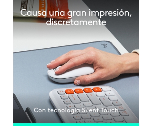 Logitech POP Mouse, ratón inalámbrico Bluetooth compacto y portátil con botones programables y clics discretos, tecnología Easy-Switch para altern