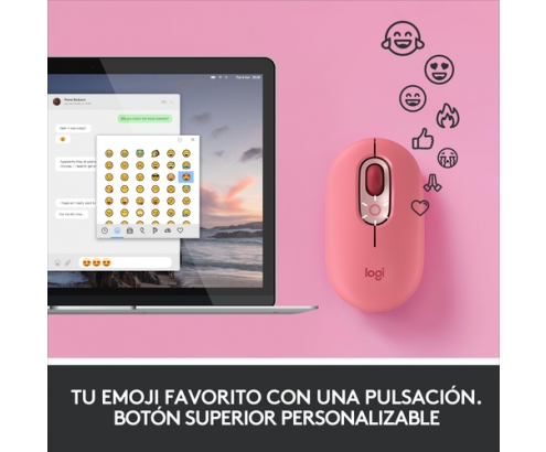 Logitech POP Mouse with emoji ratón Ambidextro RF inalámbrica + Bluetooth Í“ptico 4000 DPI
