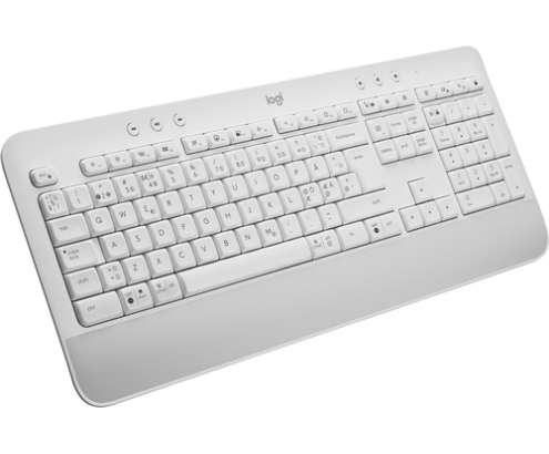 Logitech Signature K650 teclado Bluetooth QWERTY Danés, Finlandés, Noruego, Sueco Blanco