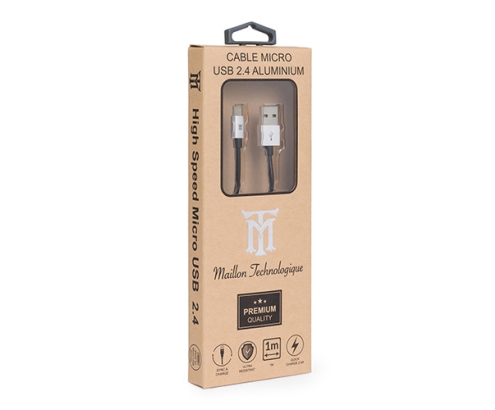 Maillon Technologique Premium MTPMUS241 cable USB USB 2.0 1 m USB A Micro-USB B Plata