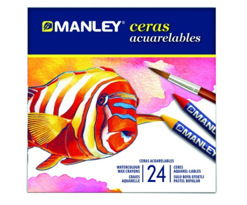 Manley EStuche 24 Ceras Acuarelables