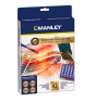 Manley Estuche Set Tecnicas Artisticas con 24 Ceras y 12 ceras acuareables 1 bloc  3 palitos y 1 pincel
