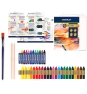 Manley Estuche Set Tecnicas Artisticas con 24 Ceras y 12 ceras acuareables 1 bloc  3 palitos y 1 pincel