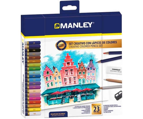 Manley Set Lapices de Colores 23 unidades 