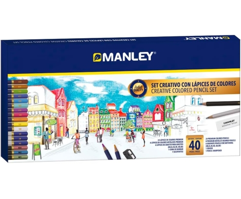 Manley Set Lapices de Colores 40 unidades