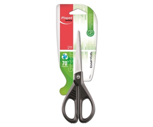 Maped Essential Green Tijeras de oficina Corte recto Negro, Acero inoxidable