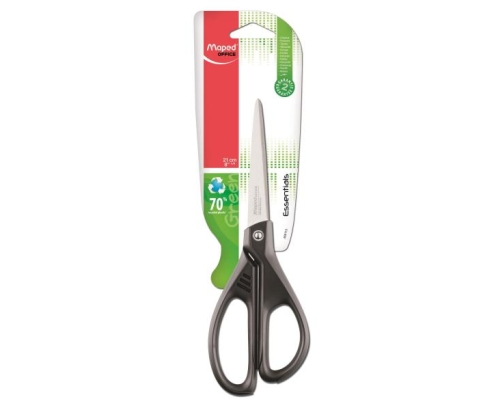 Maped Essential Green Tijeras de oficina Corte recto Negro, Acero inoxidable