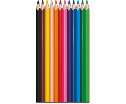 Maped Strong colour pencils laápiz de color Negro, Marrón, Verde, Azul claro, Verde claro, Marina, Naranja, Melocotón, Rosa, Púrpura, Rojo, Amaril