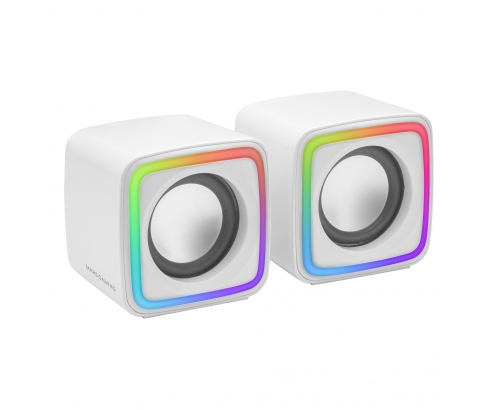 Mars Gaming Altavoces Gaming RGB Compactos Procesador Sonido DSP 8W Blanco