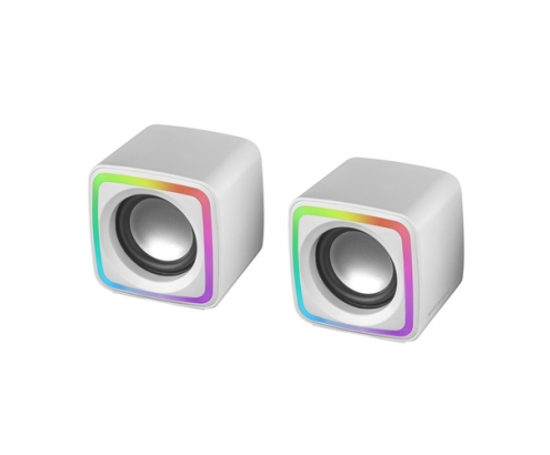 Mars Gaming Altavoces Gaming RGB Compactos Procesador Sonido DSP 8W Blanco