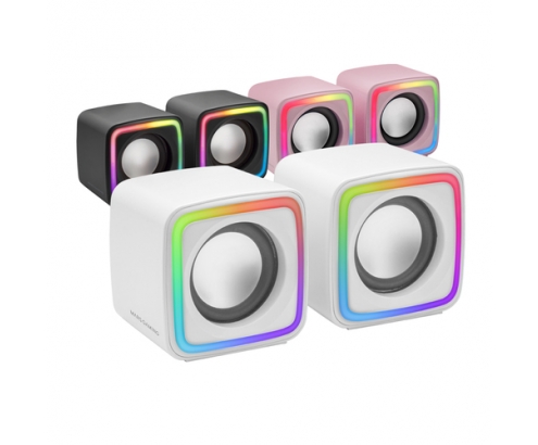 Mars Gaming Altavoces Gaming RGB Compactos Procesador Sonido DSP 8W Blanco