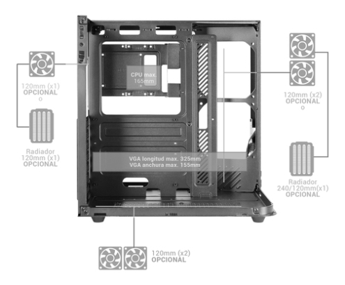 Mars Gaming MC-INFINIOLITE Midi Tower Negro