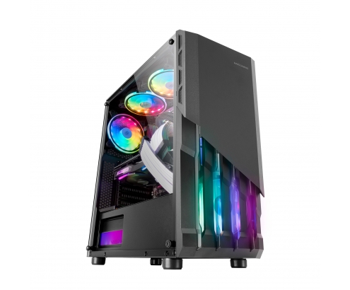 Mars Gaming MC-X2 Negro Caja PC Gaming ATX Frontal Acero FRGB 2 Ventiladores 12cm FRGB Ventana Lateral Completa