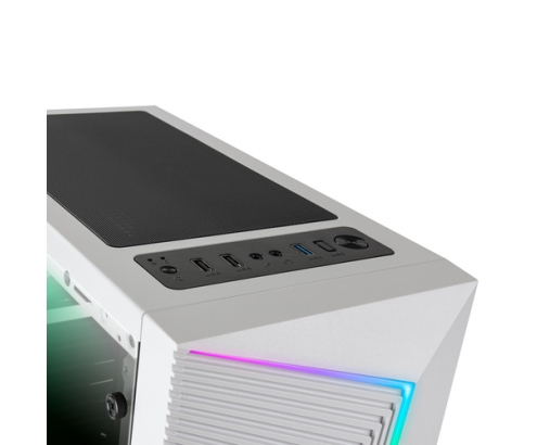 Mars Gaming MC-X7 Blanco Caja PC Gaming ATX Frontal ARGB Ventilador 12cm RGB Ventana Lateral Completa