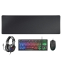 Mars Gaming MCP-RGB3, Pack Gaming Teclado Fixed RGB + Ratón Gaming RGB Flow 3200 DPI + Auriculares Over-Ear RGB + Alfombrilla XXL, Negro, Idioma Espa