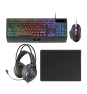 Mars Gaming MCP124PRO, Combo Gaming 4en1, Teclado RGB H-Mech con Reposamuñecas, Ratón RGB 3200DPI y Switches HUANO, Auriculares FRGB, Alfombrilla Na