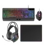 Mars Gaming MCP124PRO, Combo Gaming 4en1, Teclado RGB H-Mech con Reposamuñecas, Ratón RGB 3200DPI y Switches HUANO, Auriculares FRGB, Alfombrilla Na
