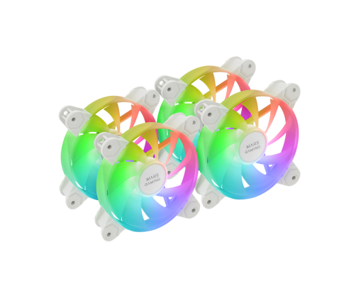Mars Gaming MF-4A Carcasa del ordenador Ventilador 12 cm Blanco 4 pieza(s)