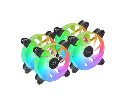 Mars Gaming MF-4A Carcasa del ordenador Ventilador 12 cm Negro 4 pieza(s)