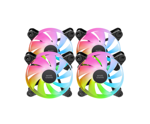 Mars Gaming MF-4A Carcasa del ordenador Ventilador 12 cm Negro 4 pieza(s)