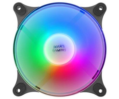 Mars Gaming MF-DUO Kit 2 Ventiladores FRGB Rainbow 360º Ultra-silencioso Doble Conexión 3PIN + 4PIN Negro
