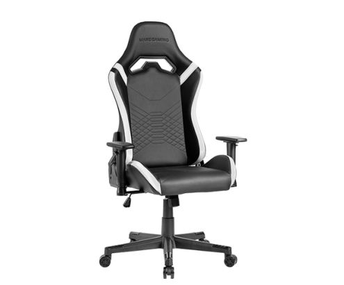 Mars Gaming MGC-PRO, Silla Gaming Profesional, Acabado Cuero PU, Reposabrazos 2D y Respaldo Reclinable 135°, Cojines Lumbar y Cervical Soft-Touch, Ru