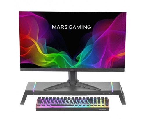 Mars Gaming MGS-ONE Negro Soporte Monitor RGB Chroma Tamaño Ajustable Soporte Smartphone y Tablet USB Frontal 2.0