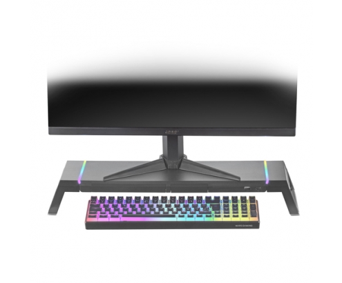 Mars Gaming MGS-ONE Negro Soporte Monitor RGB Chroma Tamaño Ajustable Soporte Smartphone y Tablet USB Frontal 2.0