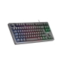 Mars Gaming MK023, Teclado Gaming TKL, Tecnología Híbrida H-Mech, Iluminación FRGB Rainbow, Anti-ghosting, Compatibilidad Universal, Negro, Idioma 