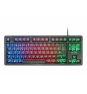 Mars Gaming MK023, Teclado Gaming TKL, Tecnología Híbrida H-Mech, Iluminación FRGB Rainbow, Anti-ghosting, Compatibilidad Universal, Negro, Idioma 