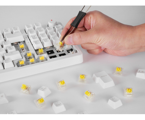 Mars Gaming MKPROWYFR teclado Juego USB AZERTY Francés Blanco