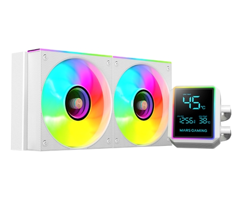 Mars Gaming ML-LCDPRO240W Procesador Kit de refrigeración líquida 12 cm Blanco 1 pieza(s)