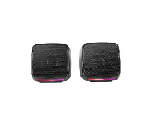 Mars Gaming MS-PRO, Altavoces Compactos 10W, Iluminación RGB Flow Dinámica, Altavoz PC con Caja de Control y Entrada Jack 3.5mm, Altavoces Gaming Co