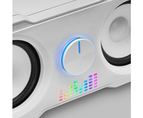 Mars Gaming MS22W Altavoces Compactos Gaming 2.2 RGB Flow Subwoofer + 4 Altavoces Activos Sonido DSP 35W Blanco