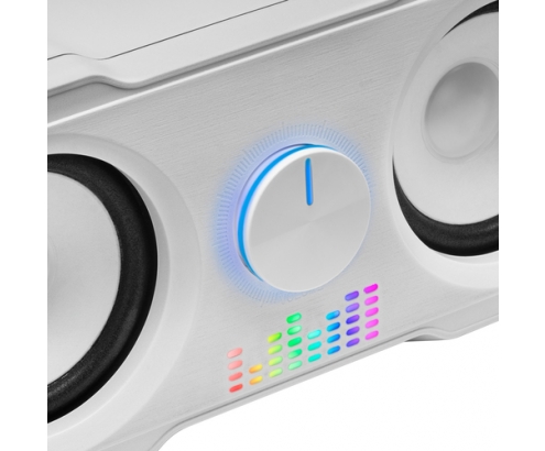 Mars Gaming MS22W Altavoces Compactos Gaming 2.2 RGB Flow Subwoofer + 4 Altavoces Activos Sonido DSP 35W Blanco