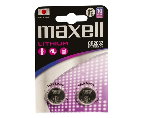 Maxell 12238500 pila doméstica Batería de un solo uso CR2032 Lithium-Manganese Dioxide (LiMnO2)