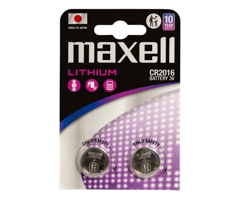 Maxell 12239100 pila doméstica Batería de un solo uso CR2016 Lithium-Manganese Dioxide (LiMnO2)