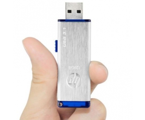 MEMORIA HP X730W USB 3.1 128GB 140MB/S LECTURA ACERO INOX AZUL HPFD730W-128