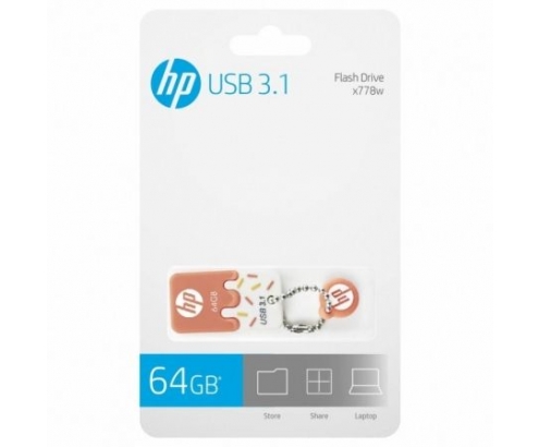 MEMORIA HP X778W USB 3.1 64GB 75MB/S LECTURA NARANJA HPFD778O-64