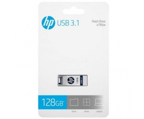 MEMORIA HP X795W USB 3.1 128GB 75MB/S LECTURA AZUL PLATA HPFD795W-128