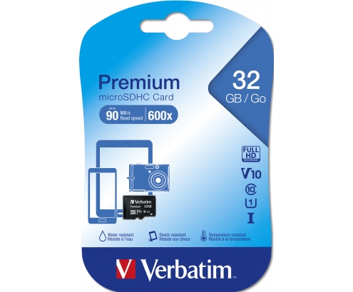 Memoria micro sd Verbatim Premium memoria flash 32 GB MicroSDHC Clase 10 VB-TFHC10-32G