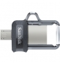 MEMORIA MICRO USB + USB 3.0 SANDISK ULTRA DUAL DRIVE M3.0 64GB GREY & SILVER SDDD3-064G-G46  