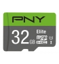 MEMORIA MICROSDHC PNY 32GB ELITE 100MB/S CON ADAPTADOR NEGRO VERDE GRIS P-SDU32GU185GW-GE