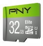 MEMORIA MICROSDHC PNY 32GB ELITE 100MB/S CON ADAPTADOR NEGRO VERDE GRIS P-SDU32GU185GW-GE